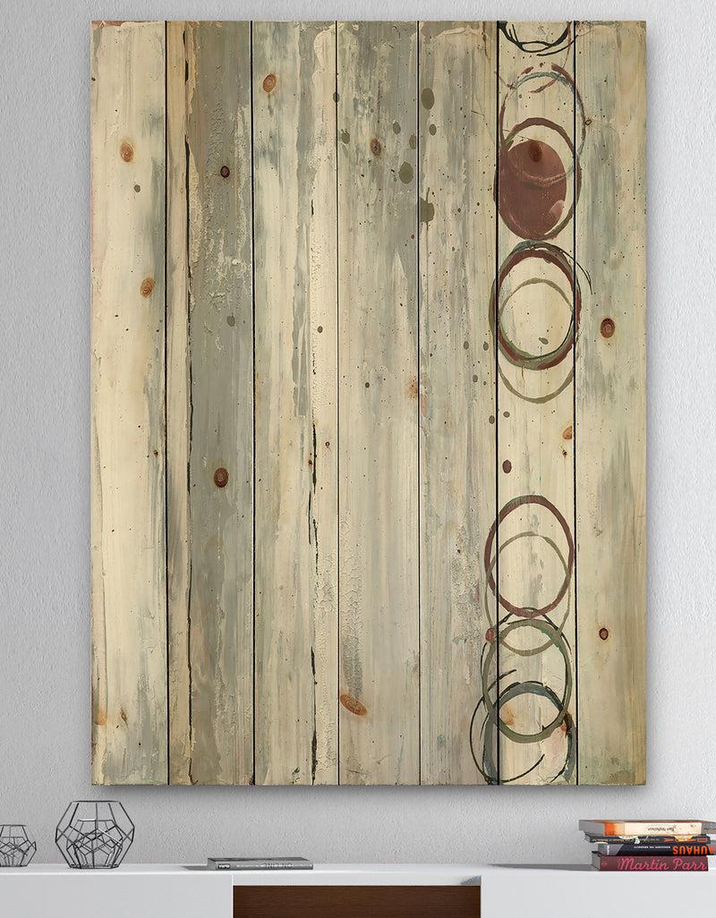 DesignQ Whitewashed Chinchilla - Modern Geometric Print on Natural Pine Wood