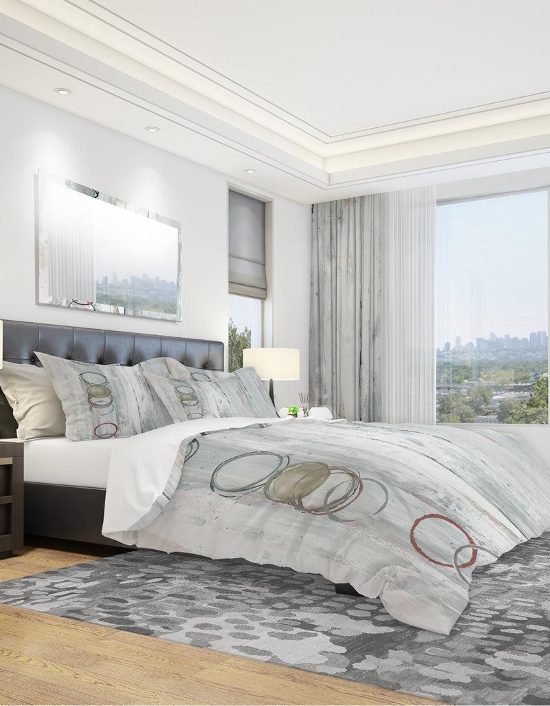 DesignQ Whitewashed Syrah - Geometric Duvet Cover Set