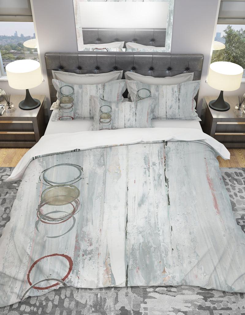 DesignQ Whitewashed Syrah - Geometric Duvet Cover Set