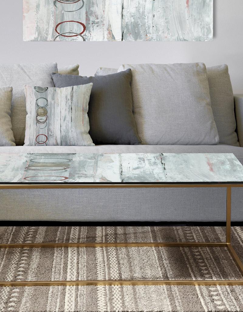 DesignQ Whitewashed Syrah - Metal Traditional Coffee Table