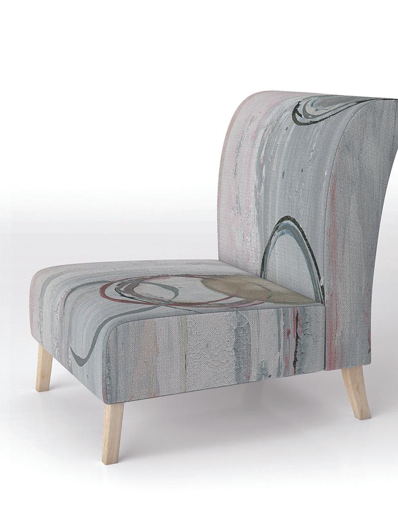 DesignQ Whitewashed Syrah - Upholstered Modern Geometric Accent Chair