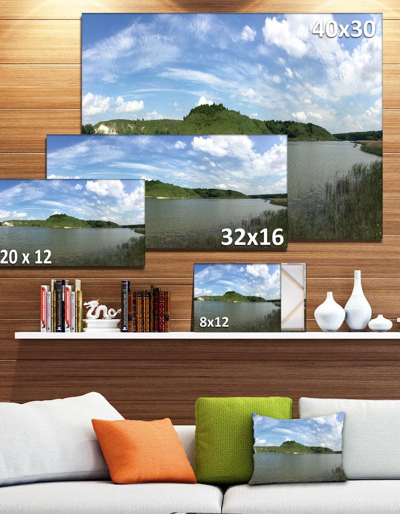 DesignQ Wide Lake Trees Sky Landscape - Landscape Artwork Canvas