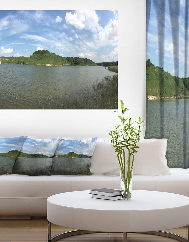 DesignQ Wide Lake Trees Sky Landscape - Landscape Artwork Canvas