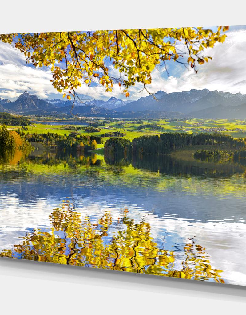 DesignQ Wide Panorama Landscape In Bavaria - Landscapes Photography On Wrapped Canvas