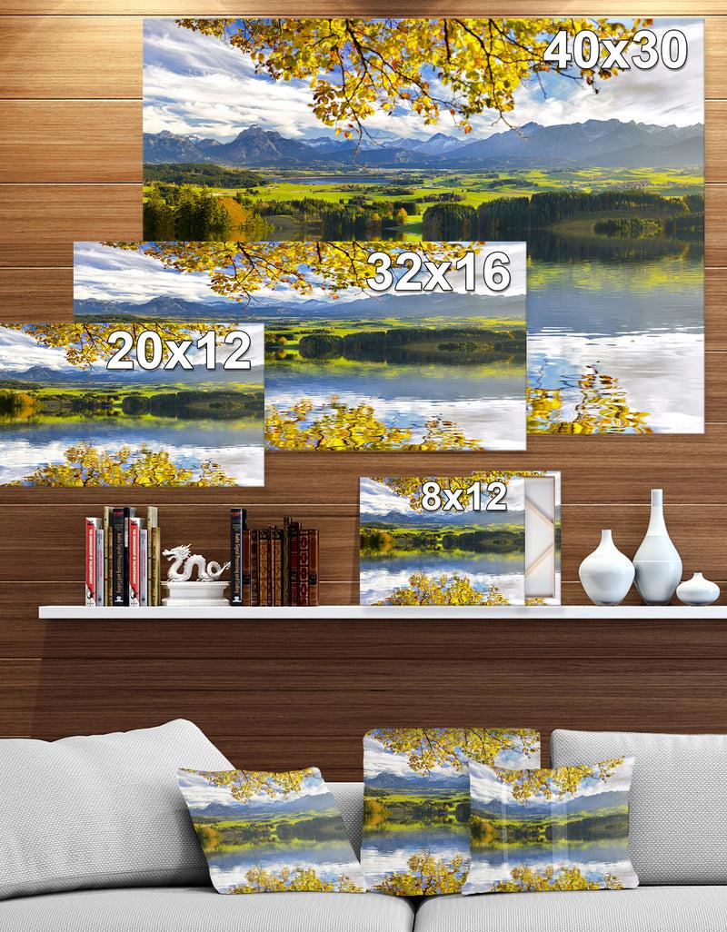 DesignQ Wide Panorama Landscape In Bavaria - Landscapes Photography On Wrapped Canvas