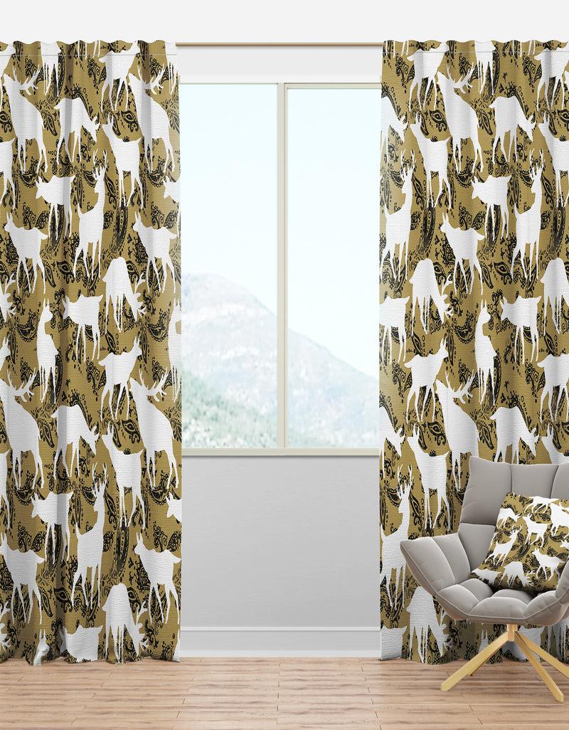 DesignQ Wild animals seamless pattern - Animals Curtain Panels