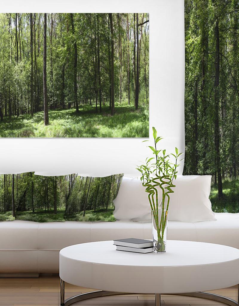 DesignQ Wild Green Forest Panorama - Oversized Forest Canvas Artwork