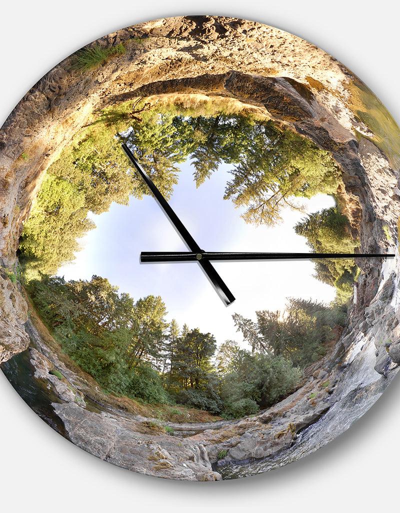 DesignQ Wild River Tube - Oversized Landscapes Wall CLock