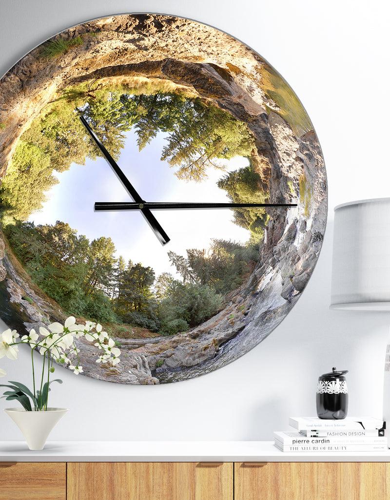 DesignQ Wild River Tube - Oversized Landscapes Wall CLock