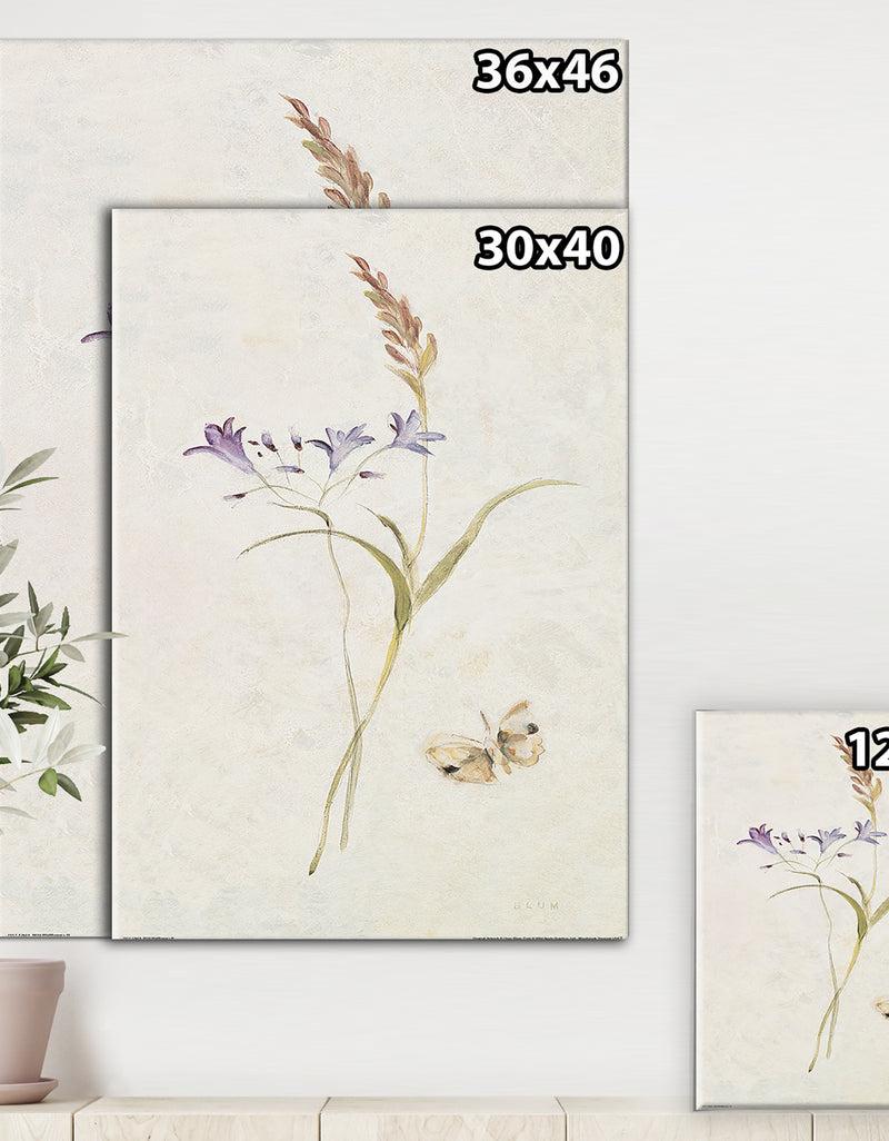 DesignQ Wild Simple Wallflowers I - Farmhouse Gallery-wrapped Canvas