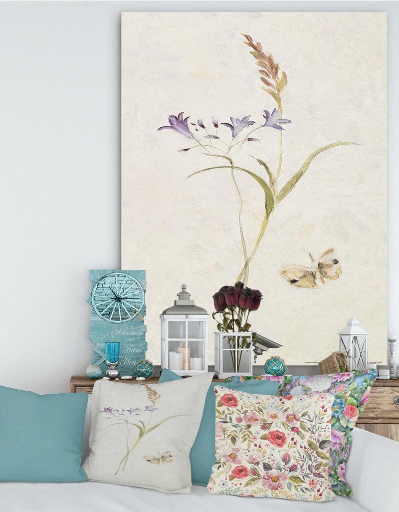 DesignQ Wild Simple Wallflowers I - Farmhouse Gallery-wrapped Canvas