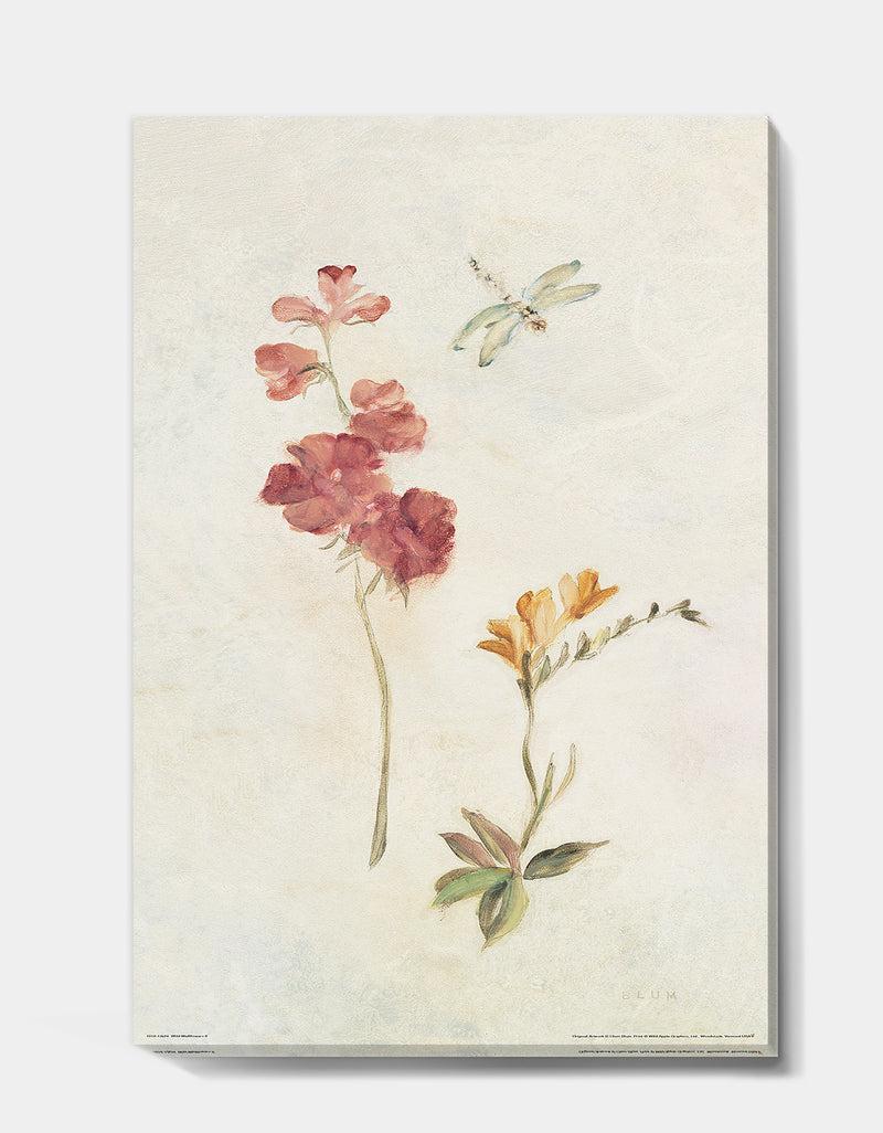 DesignQ Wild Simple Wallflowers II - Farmhouse Canvas Artwork