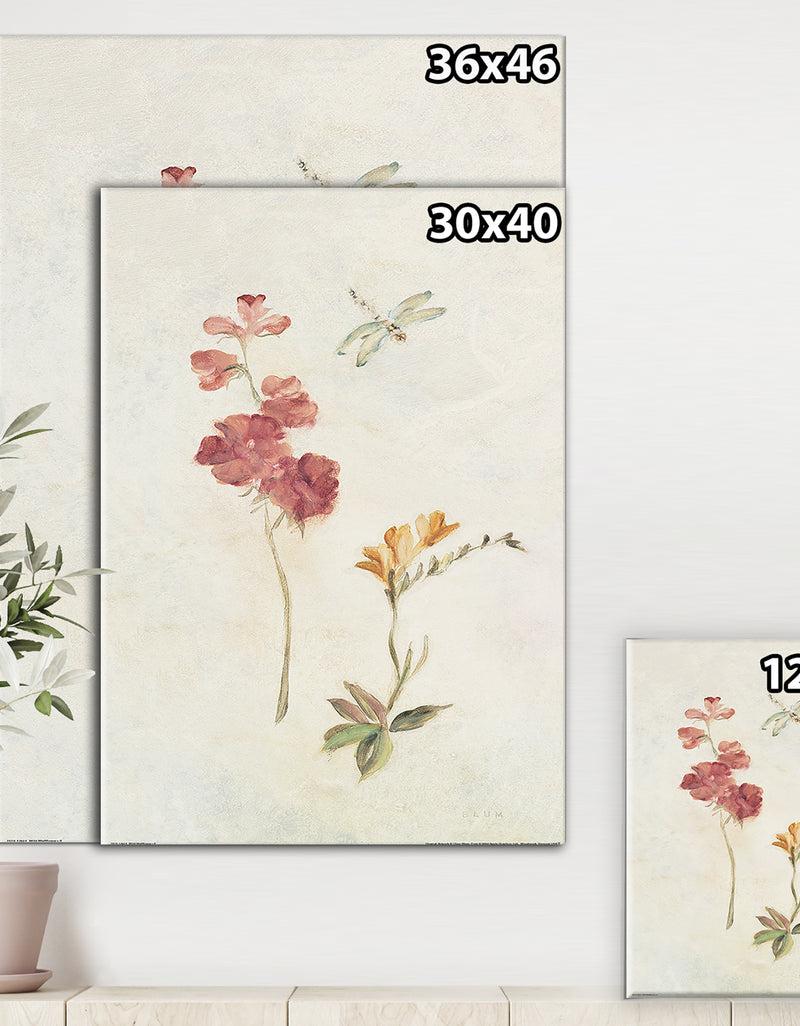 DesignQ Wild Simple Wallflowers II - Farmhouse Canvas Artwork