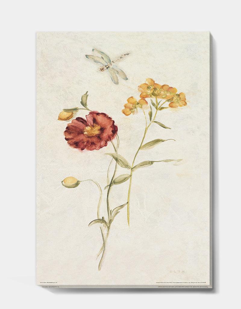 DesignQ Wild Simple Wallflowers III - Farmhouse Canvas Art