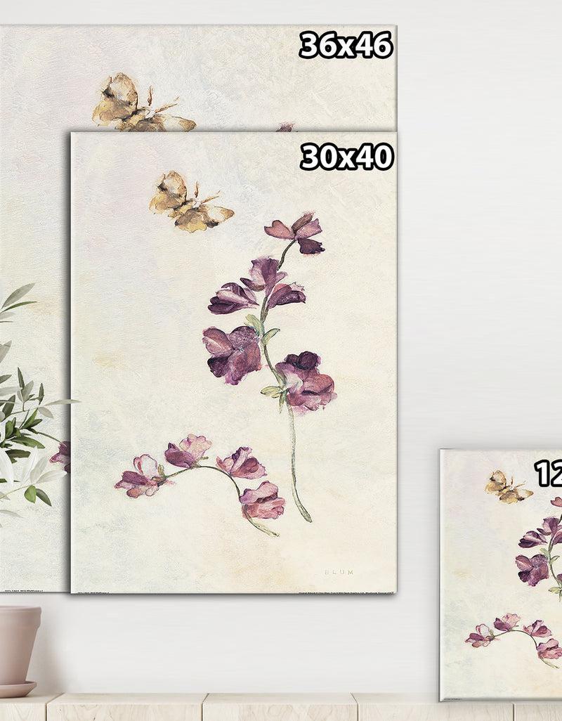 DesignQ Wild Simple Wallflowers IV - Farmhouse Premium Canvas Wall Art