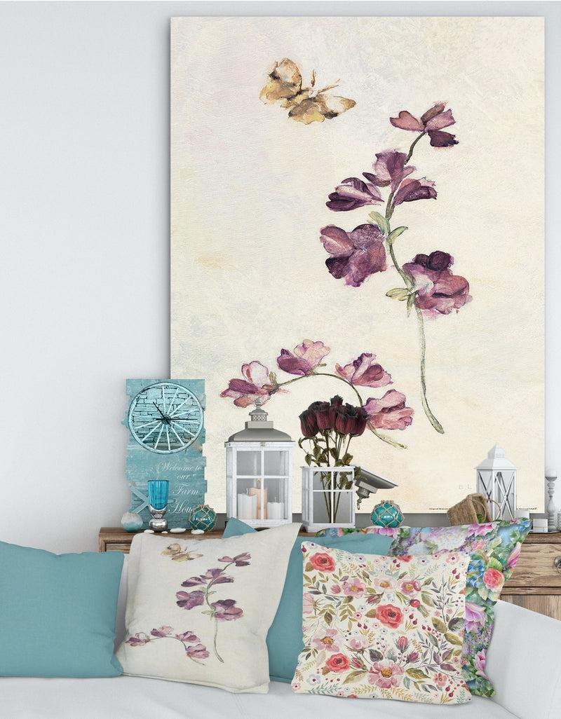 DesignQ Wild Simple Wallflowers IV - Farmhouse Premium Canvas Wall Art