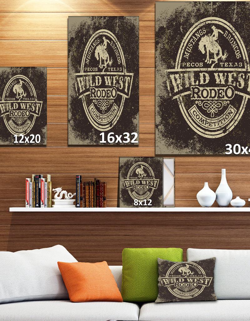 DesignQ Wild West Rodeo - Farmhouse Contemporary Art On Wrapped Canvas