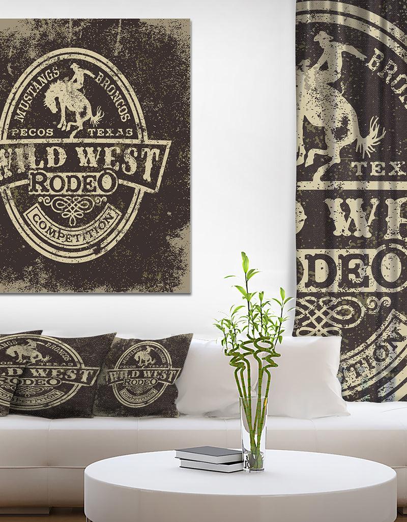 DesignQ Wild west rodeo - Farmhouse Contemporary Art on wrapped Canvas
