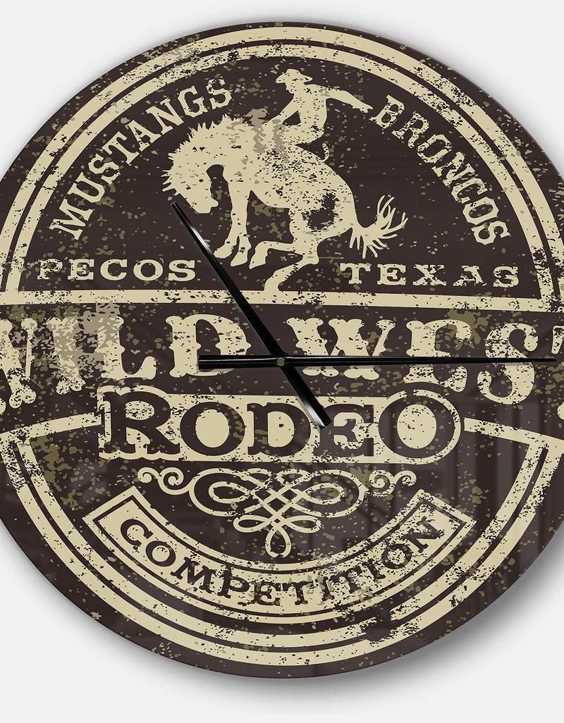 DesignQ Wild West Rodeo - Oversized Farmhouse Wall CLock