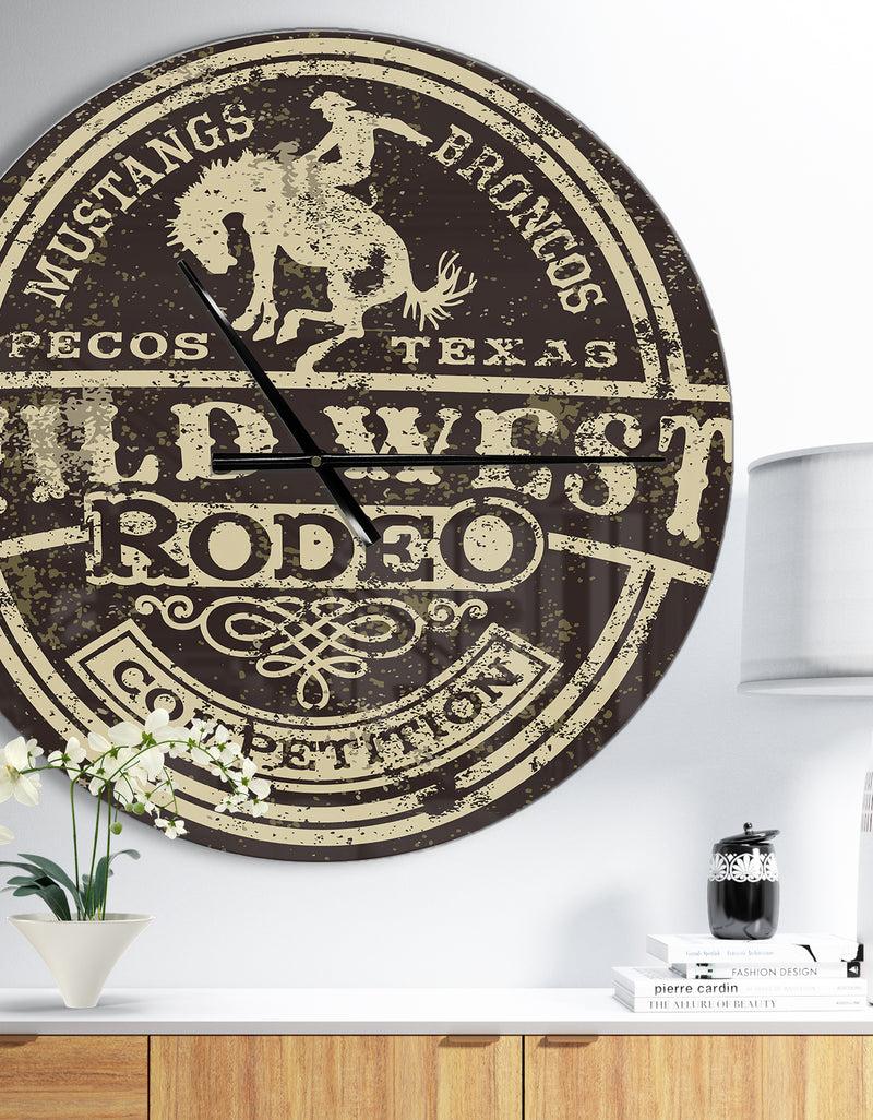 DesignQ Wild west rodeo - Oversized Farmhouse Wall CLock
