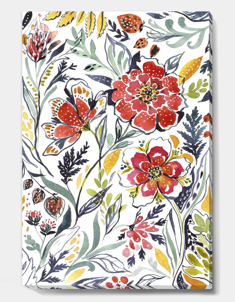 DesignQ Wildflowers 4 - Cottage Premium Canvas Wall Art