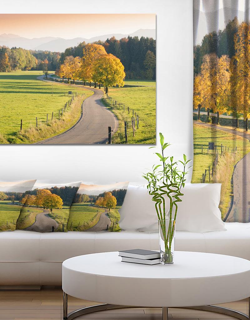 DesignQ Winding Country Road in the Fall - Landscape Wall Artwork