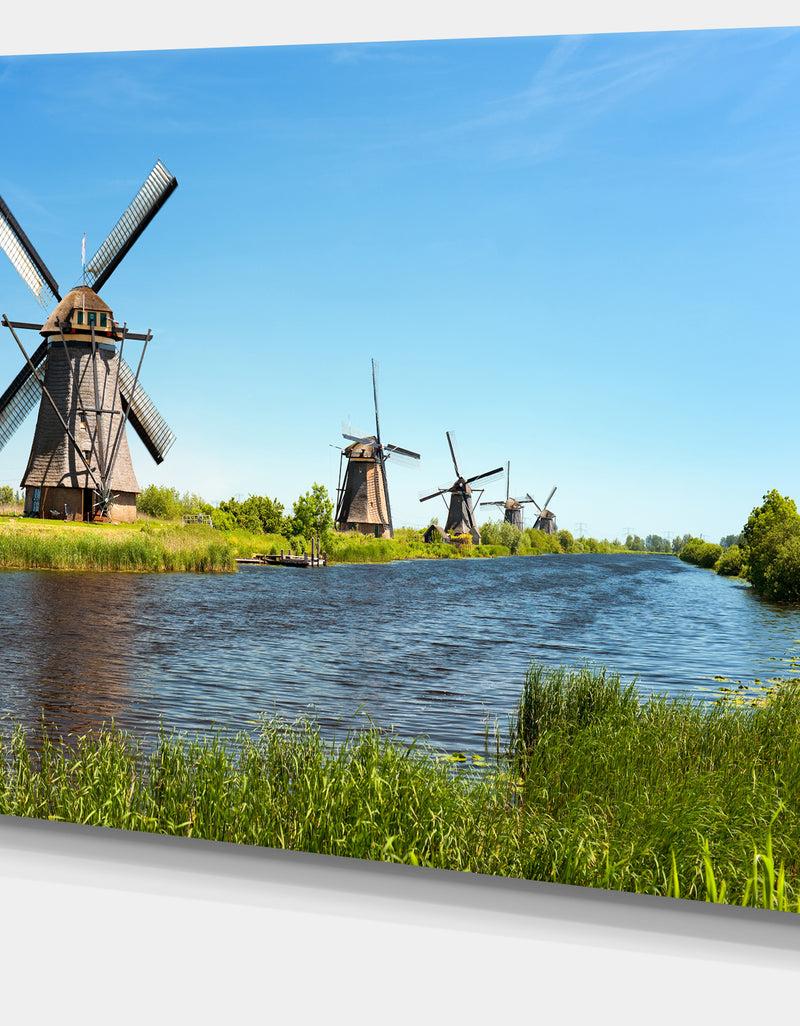 DesignQ Windmills At Kinderdijk - Landscape Wall Artwork