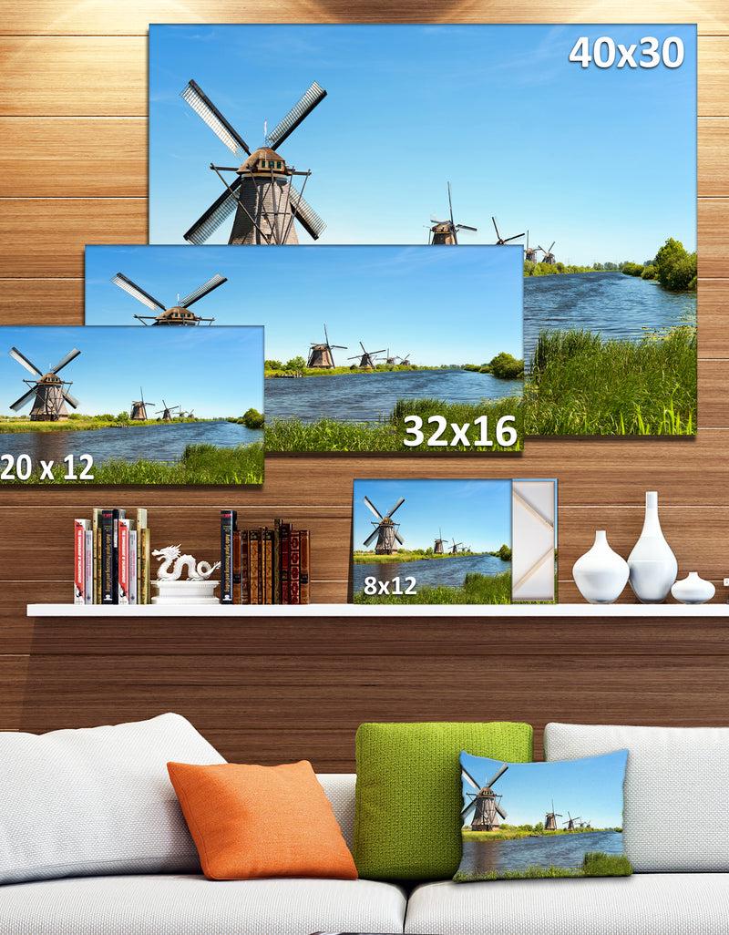 DesignQ Windmills At Kinderdijk - Landscape Wall Artwork