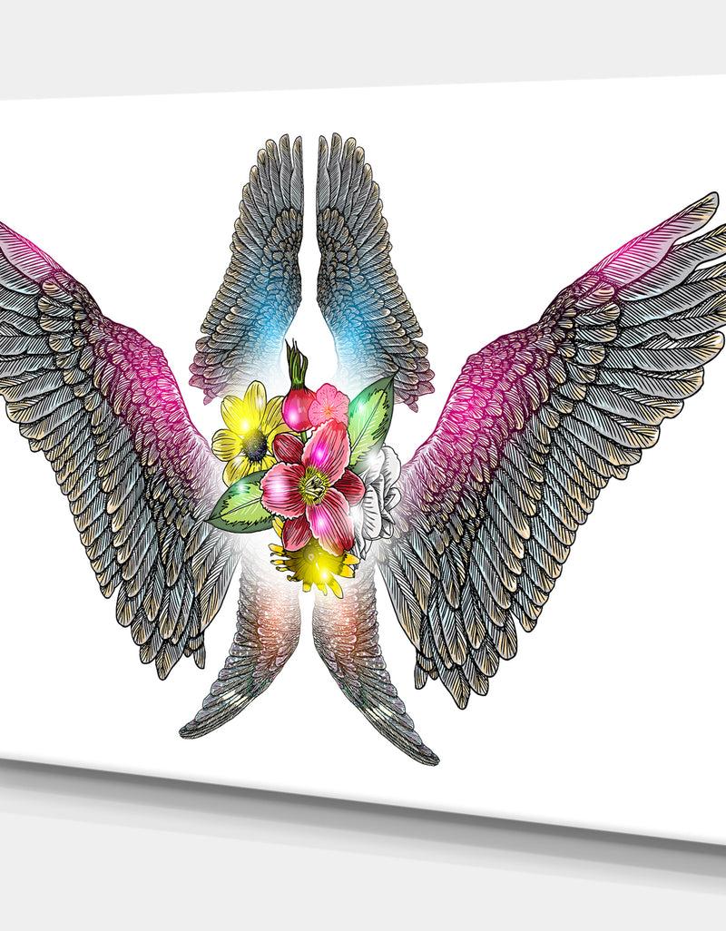 DesignQ Wing Flower - Floral Painting Print On Wrapped Canvas