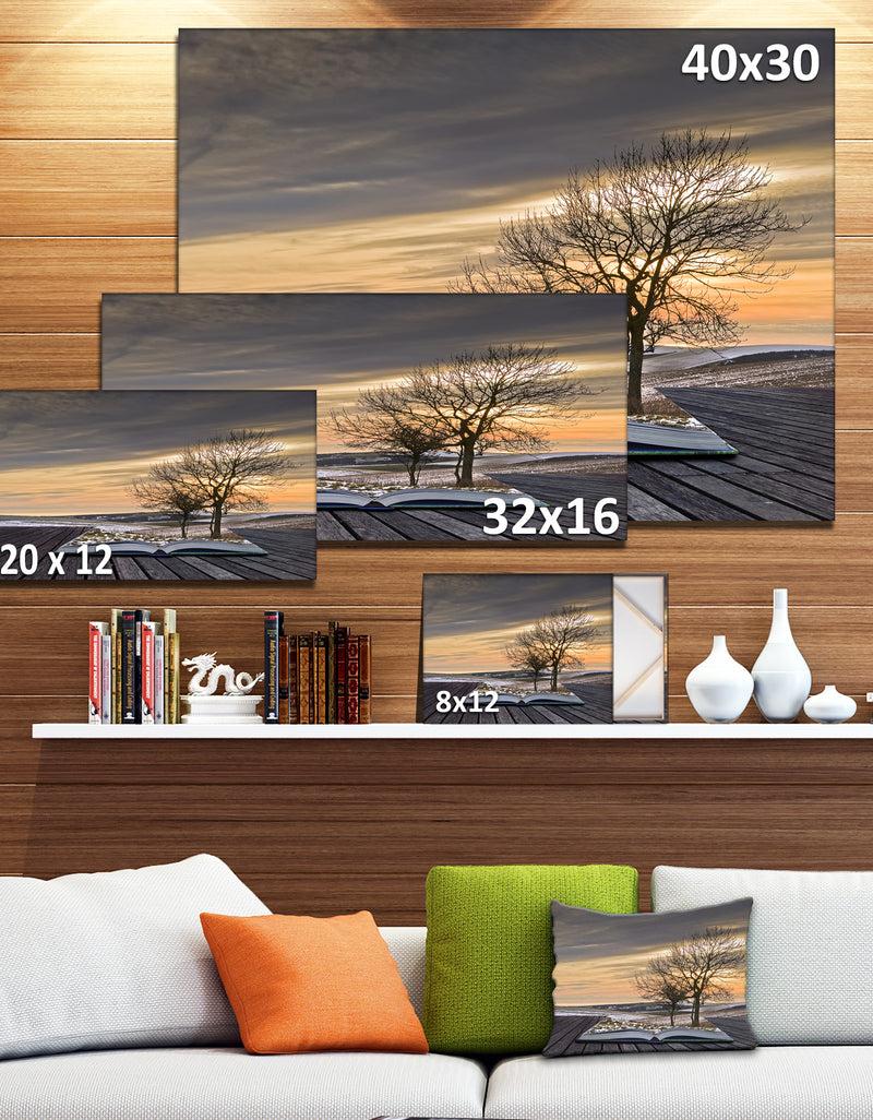 DesignQ Winter Coming Out Of Pages Contemporary Art Canvas Print