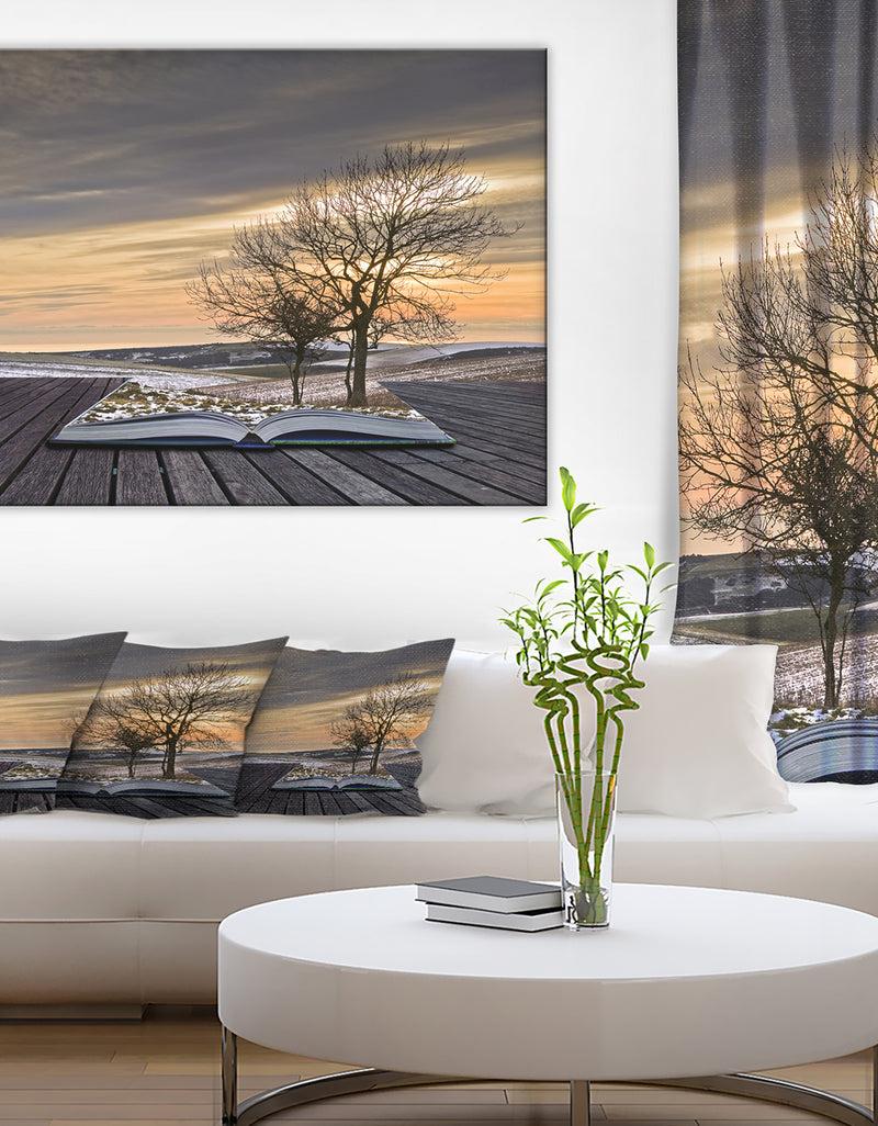 DesignQ Winter Coming out of Pages Contemporary Art Canvas Print