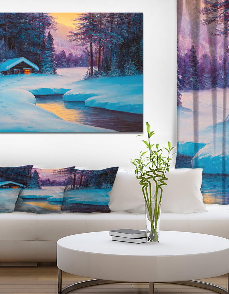 DesignQ Winter forest - Landscapes Photography on wrapped canvas