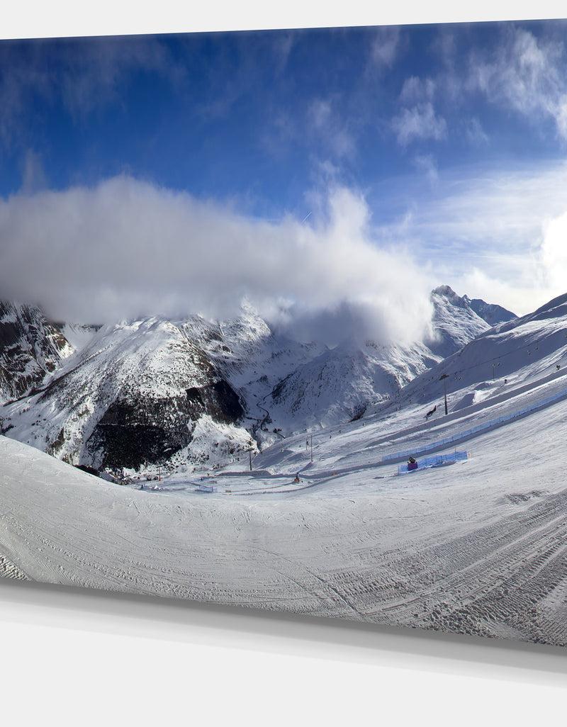 DesignQ Winter In Alps Panorama - Modern Landscpae Wall Art