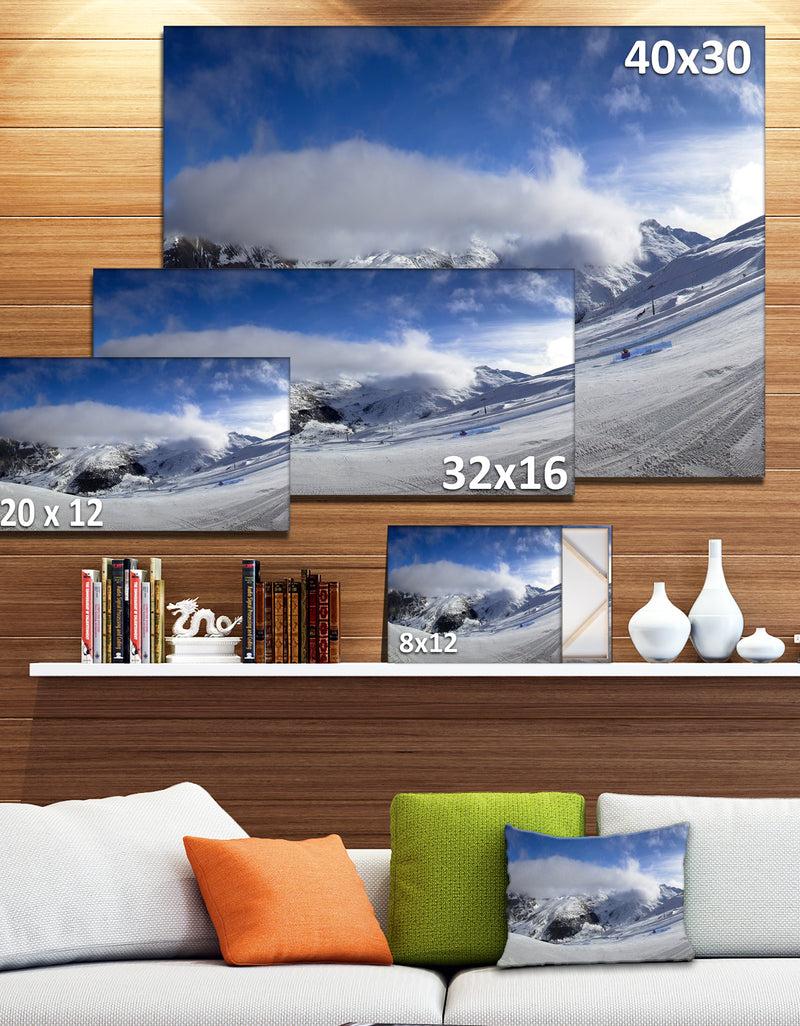 DesignQ Winter In Alps Panorama - Modern Landscpae Wall Art
