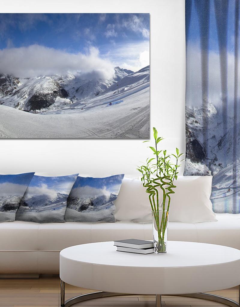 DesignQ Winter In Alps Panorama - Modern Landscpae Wall Art