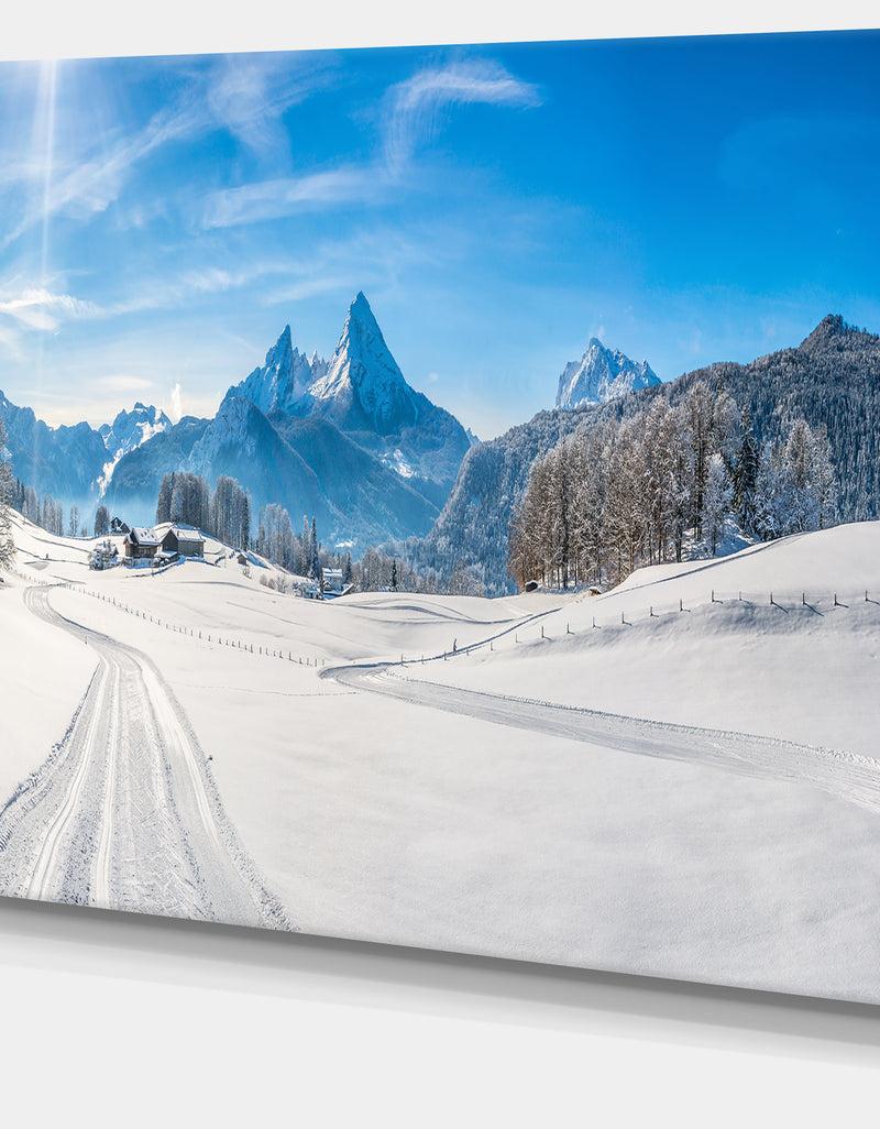 DesignQ Winter In Bavarian Alps Panorama - Landscape Wall Artwork