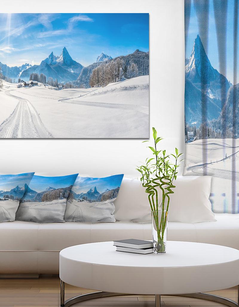 DesignQ Winter in Bavarian Alps Panorama - Landscape Wall Artwork