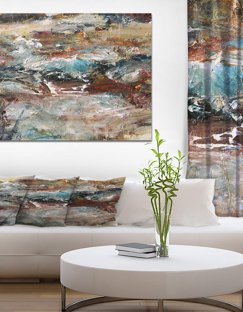 DesignQ Winter in Oil Painting - Landscapes Painting Print on Wrapped Canvas