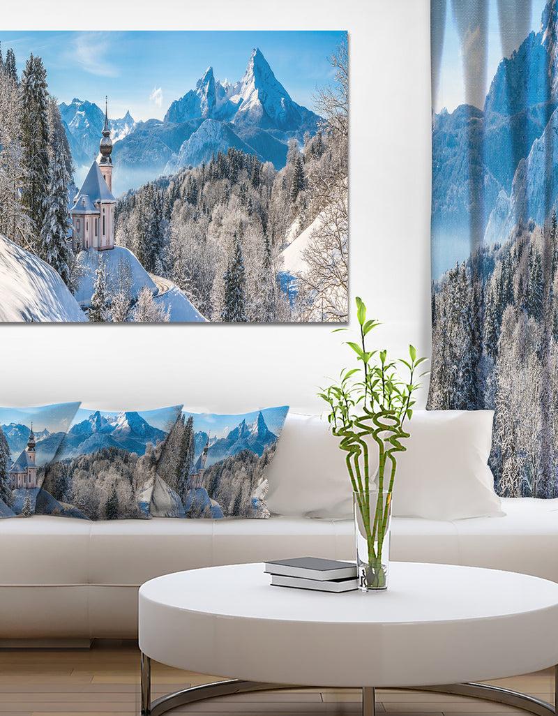 DesignQ Winter in the Bavarian Alps - Landscape Canvas Wall Artwork