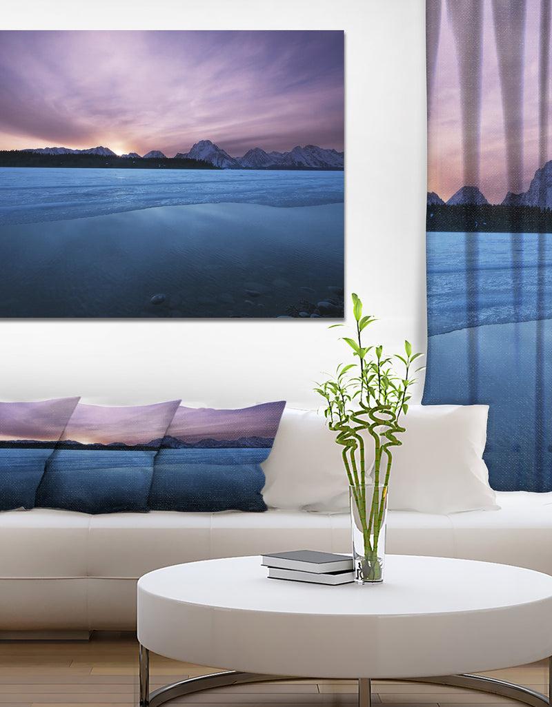 DesignQ Winter lake - Lake Landscapes Photographic on wrapped Canvas