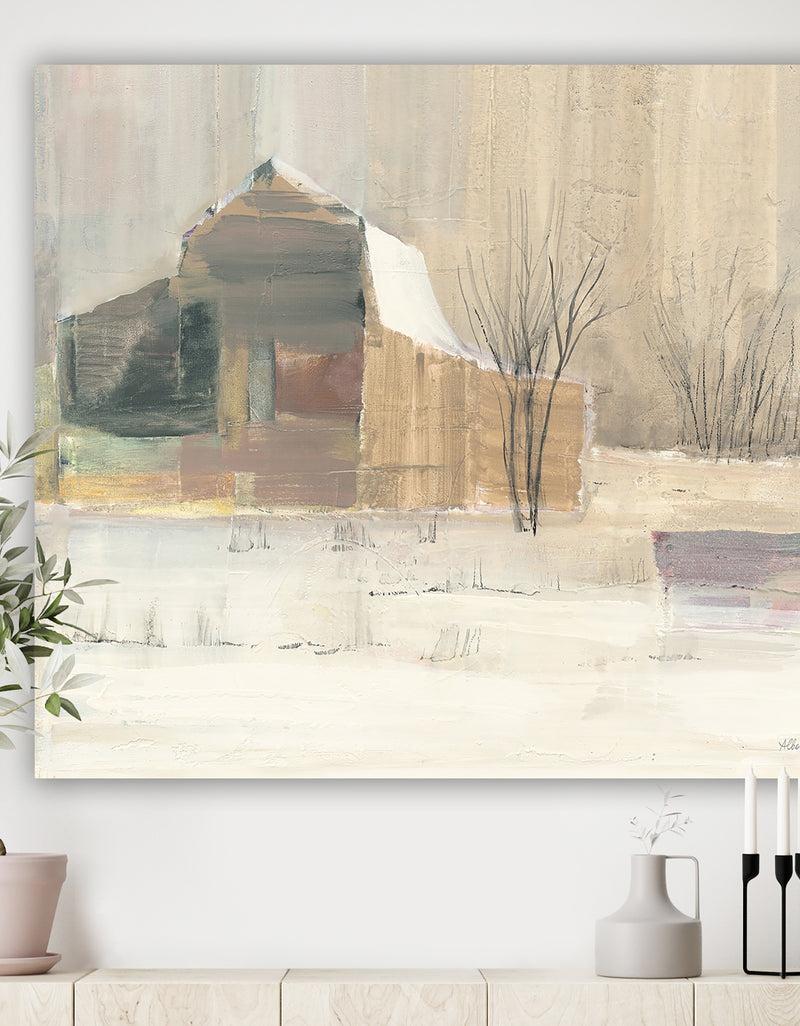 DesignQ Winter on the Farm house - Landscapes Canvas Art