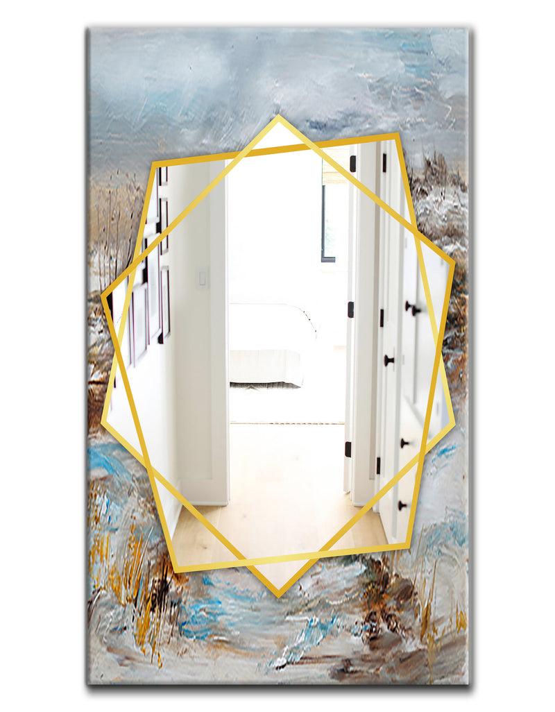 DesignQ Winter Seasonwith Trees - Traditional Mirror - Frameless Wall Mirror