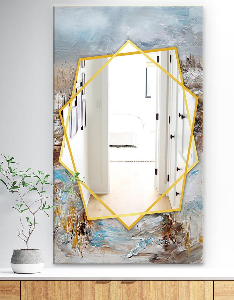 DesignQ Winter Seasonwith Trees - Traditional Mirror - Frameless Wall Mirror