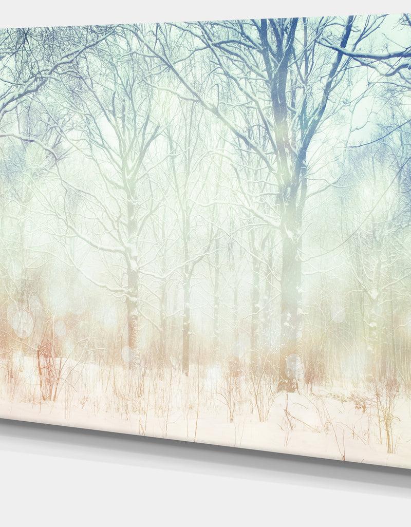 DesignQ Winter With Foggy Forest - Landscape Canvas Wall Artwork