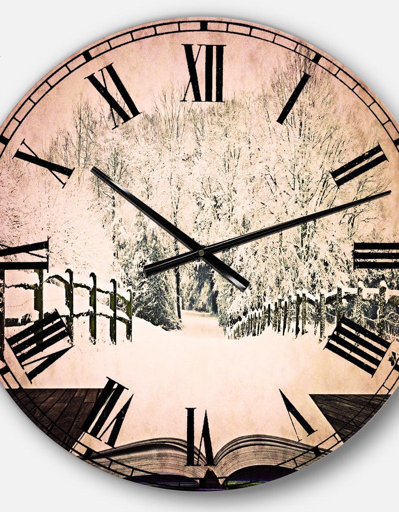 DesignQ Winter Wonderland - Landscape Large Wall CLock
