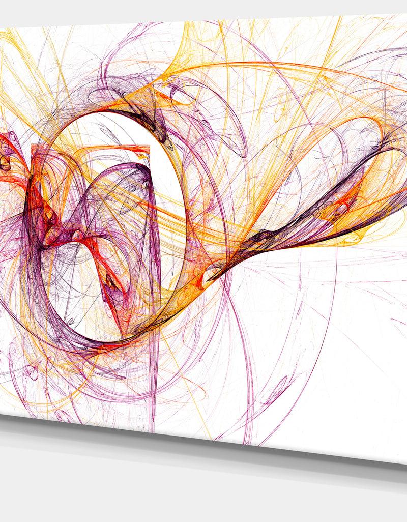 DesignQ Wisps Of Smoke Orange Purple - Abstract Digital Art Canvas Print
