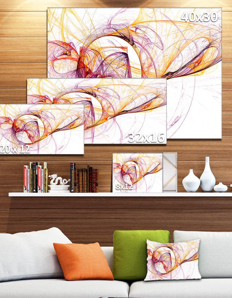 DesignQ Wisps Of Smoke Orange Purple - Abstract Digital Art Canvas Print