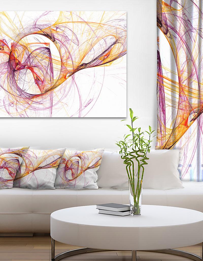 DesignQ Wisps of Smoke Orange Purple - Abstract Digital Art Canvas Print