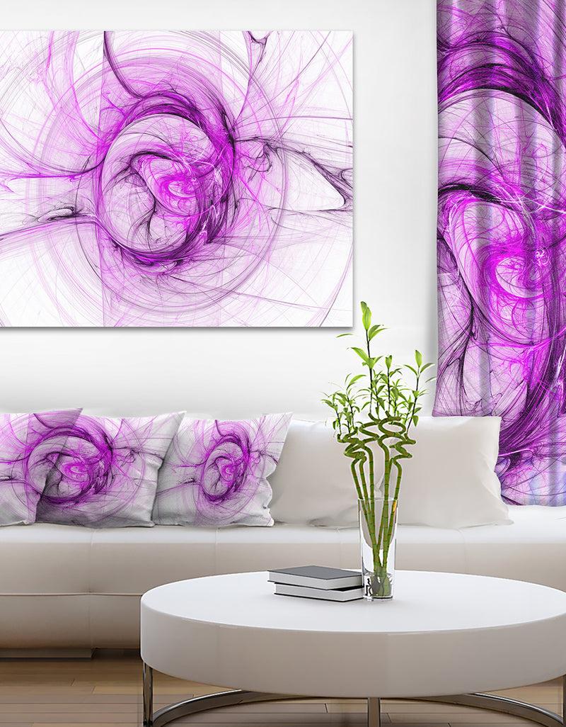 DesignQ Wisps of Smoke Purple - Abstract Digital Art Canvas Print