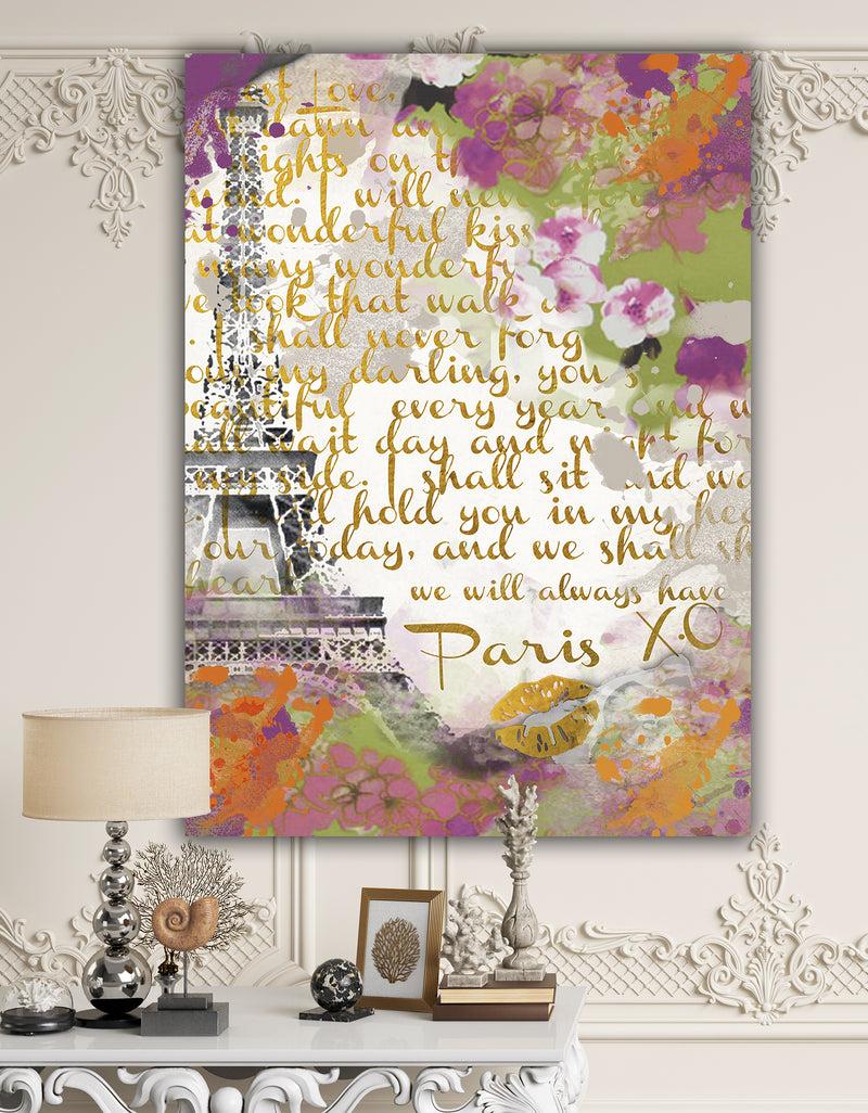 DesignQ With Love From Paris 1 - Traditional Premium Canvas Wall Art